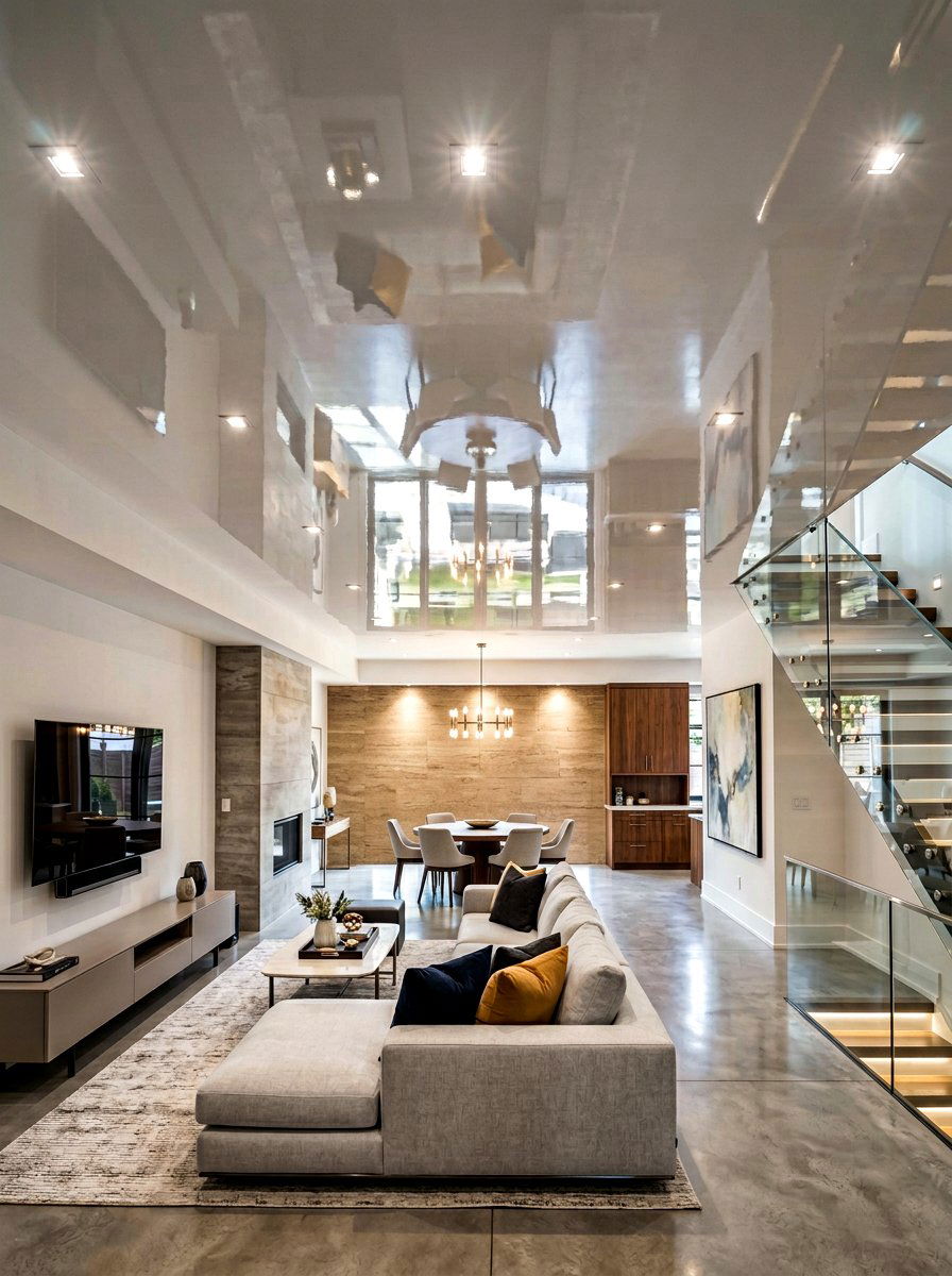 High Gloss Paint - 30 low ceiling basement ideas