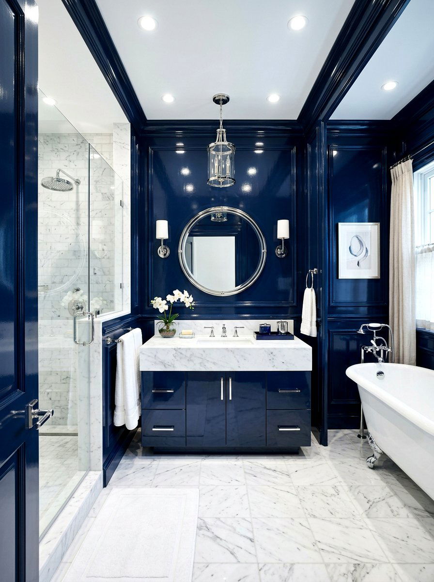 High Gloss Panel Molding Bathroom - 30 panel molding bathroom ideas
