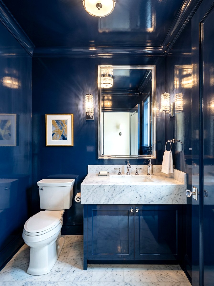 High Gloss Powder Room - 30 opulent powder room ideas