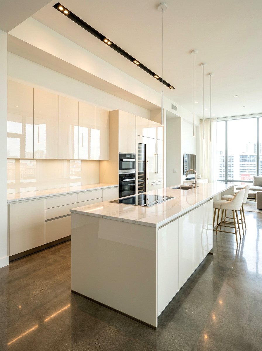 High Gloss Studio Kitchen - 30 studio kitchen ideas