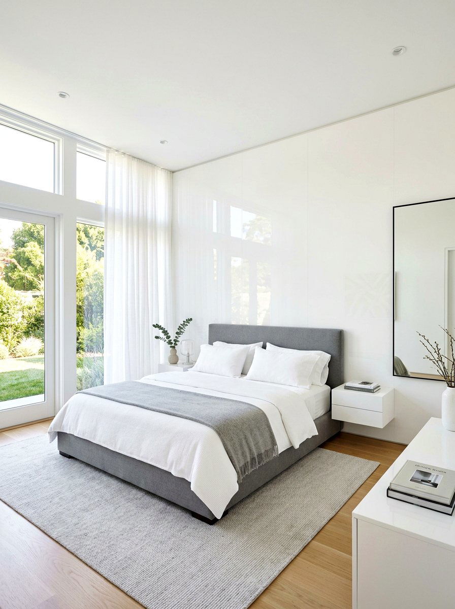 High Gloss White Bedroom - 30 lacquered room ideas