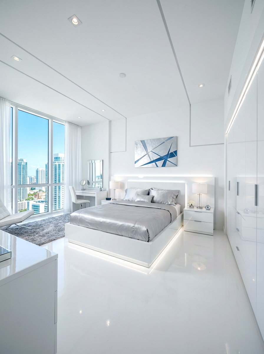 High Gloss White Bedroom - 30 elevated bed styling bedroom ideas