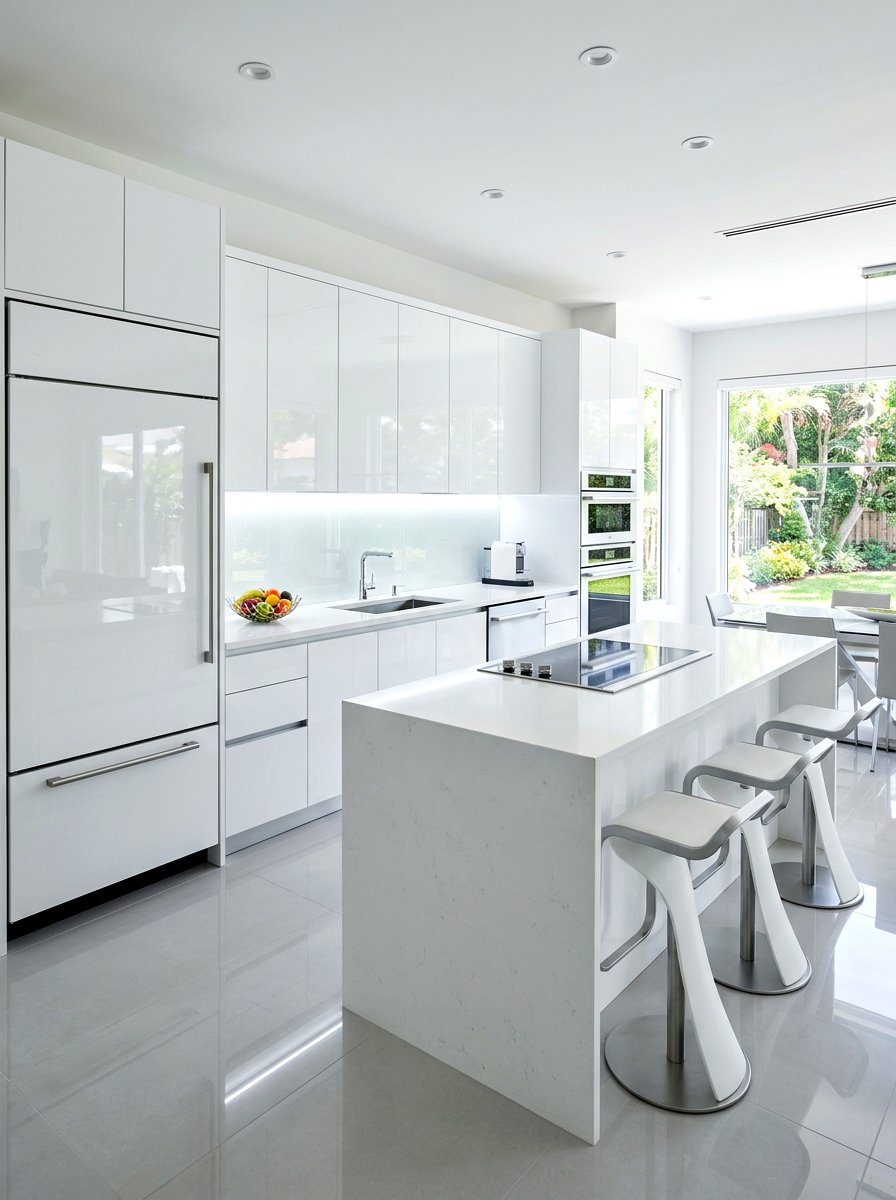 High Gloss White Kitchen - 30 panel ready kitchen ideas