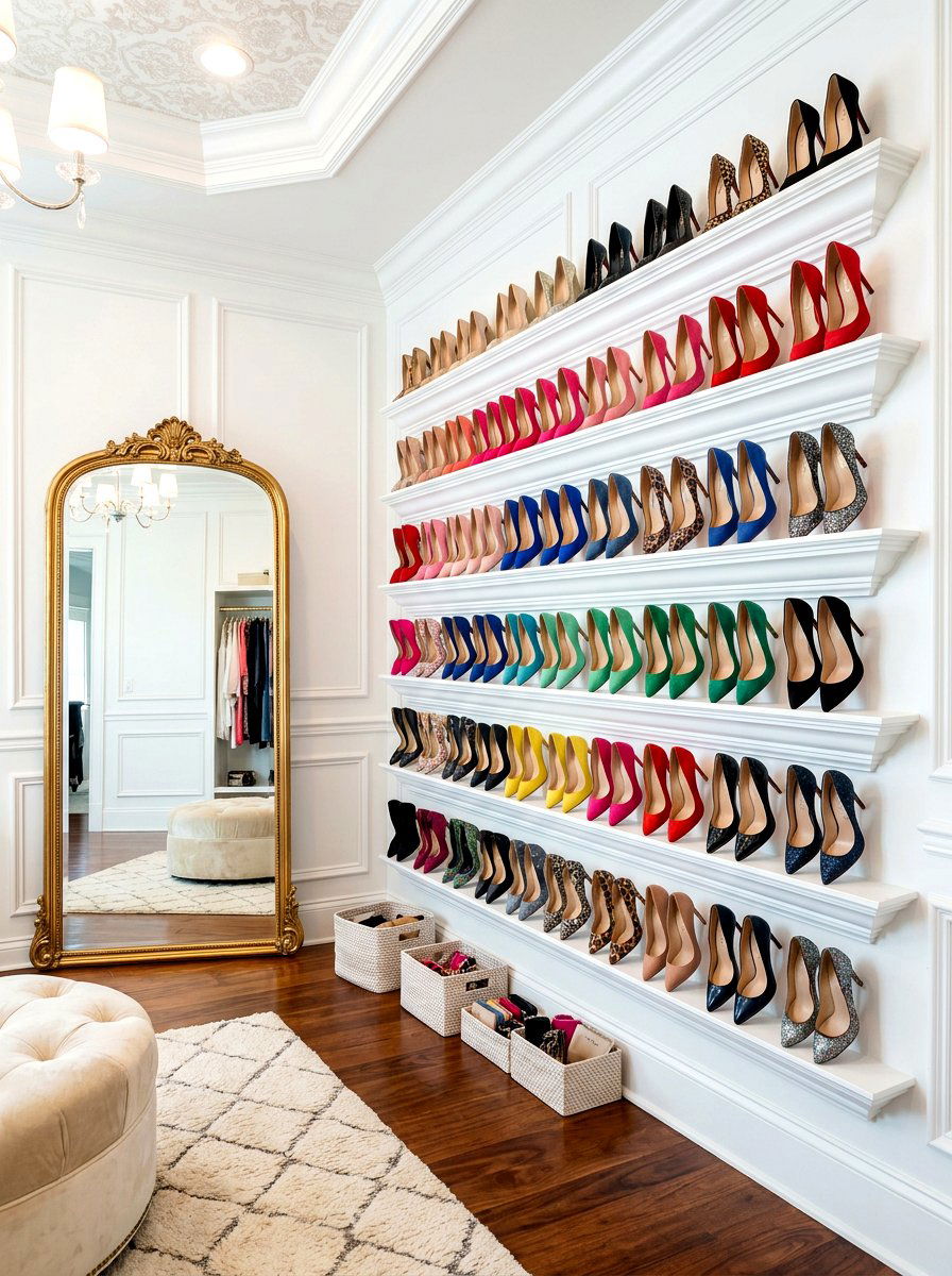 High Heel Display Shelf - 30 shoe storage ideas
