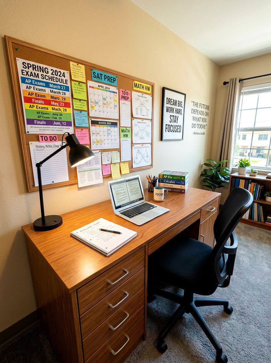 High School Study Area - 30 teen study room ideas