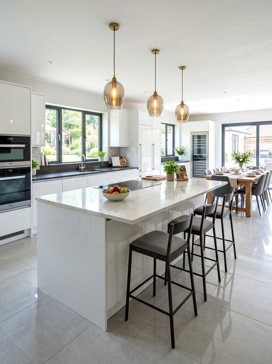 High Shine Kitchen Island - 30 high gloss decor ideas
