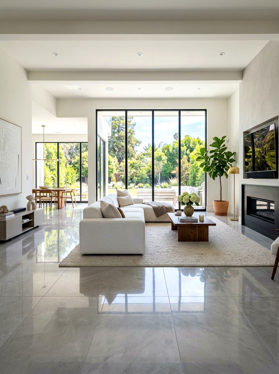 High Shine Living Room Floor - 30 high gloss decor ideas