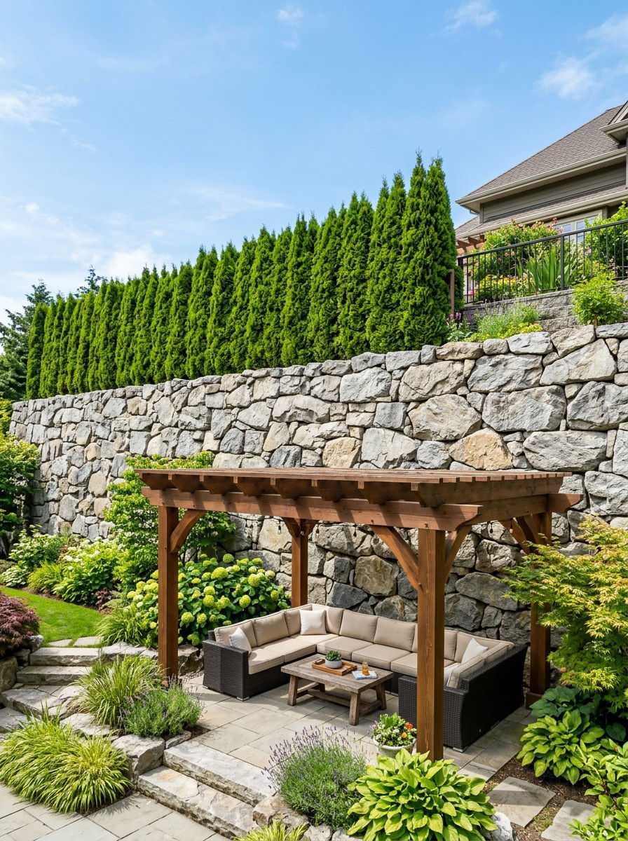 High Stone Retaining Wall - 30 stone retaining wall ideas