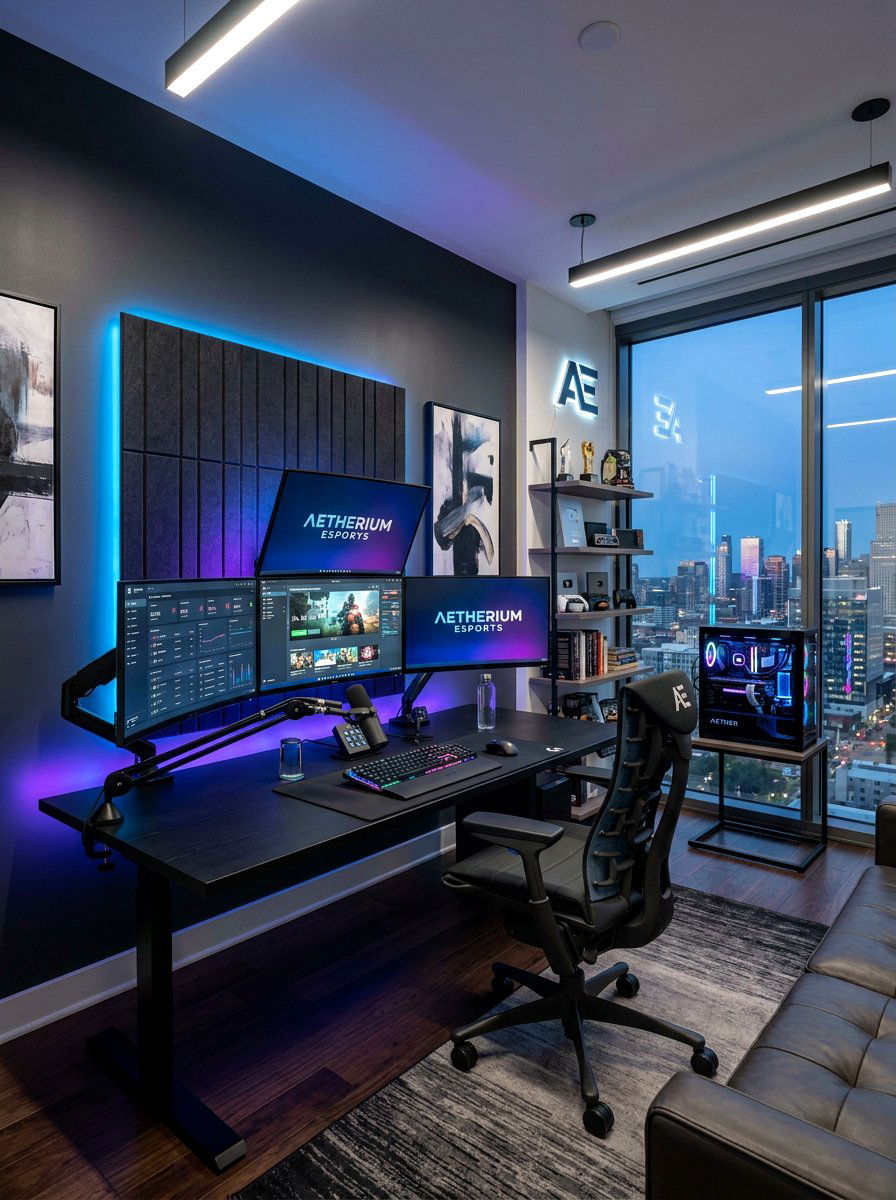 High Tech Gaming Executive Office - 30 executive home office ideas