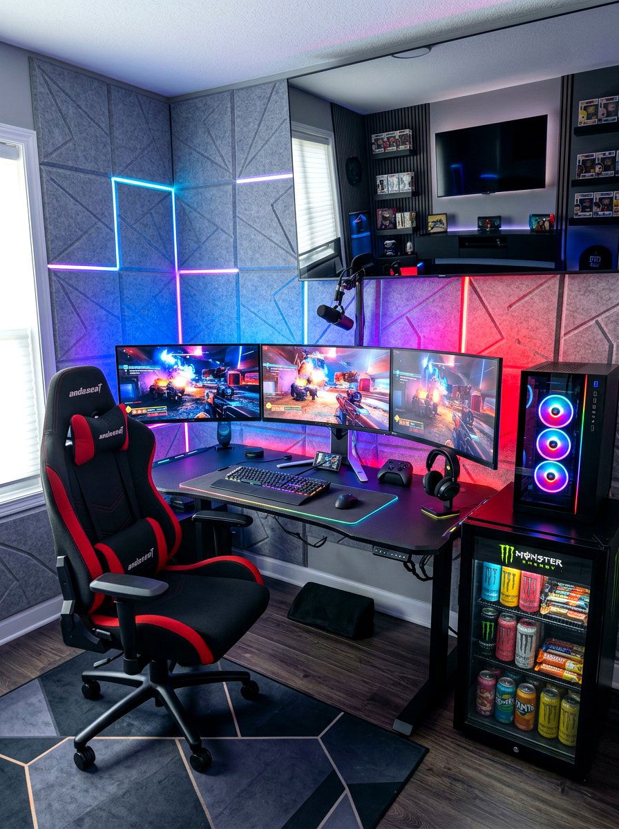 High Tech Gaming Suite - 30 home entertaining room ideas