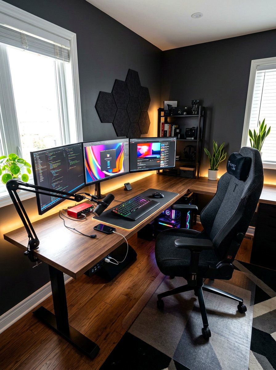 High Tech Office - 30 work from home office ideas