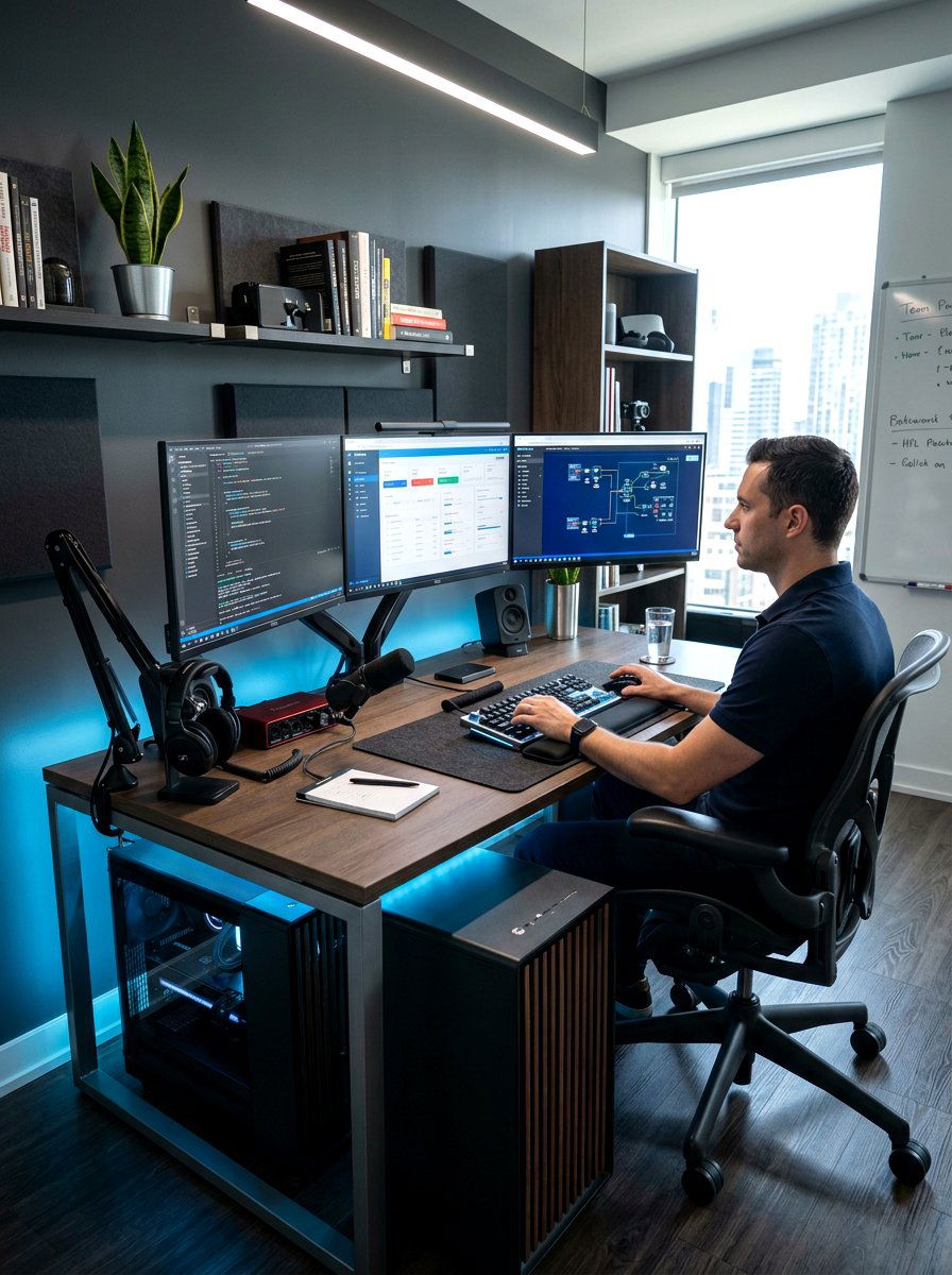 High Tech Workstation - 30 zoom background office ideas