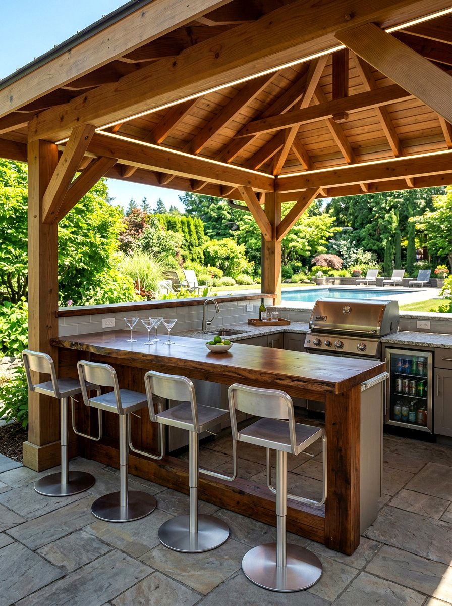 High Top Bar Stools - 30 gazebo seating ideas
