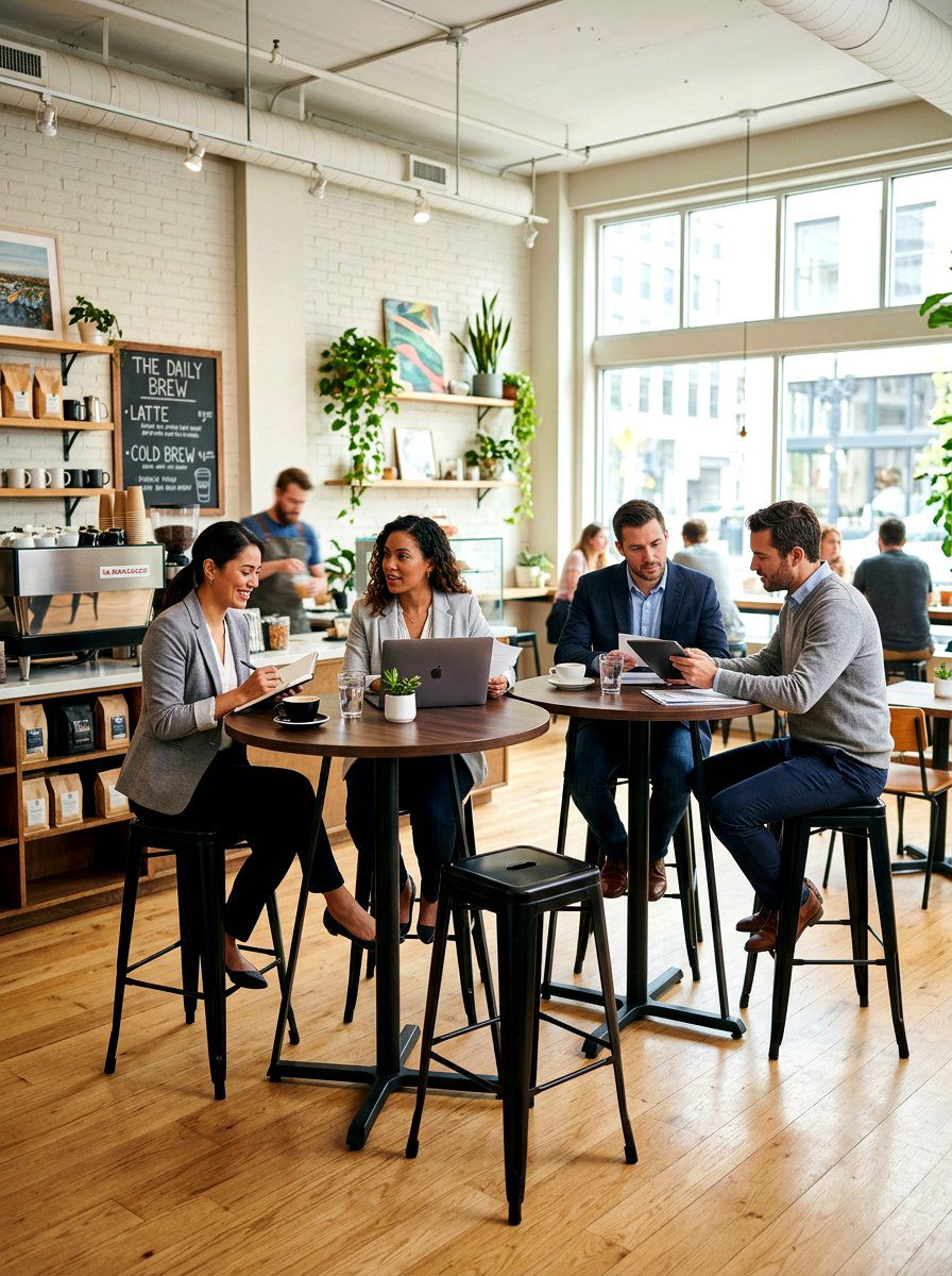 High Top Cafe Table Meeting - 30 office meeting corner ideas