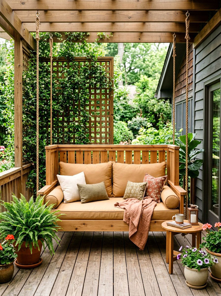 High back porch swing bed - 30 porch swing bed ideas