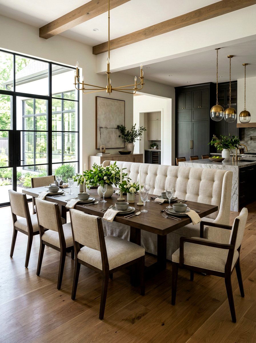 High back skirted dining bench - 30 skirted dining bench ideas