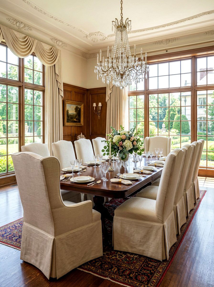 High back slipcover - 30 slipcovered dining chair ideas