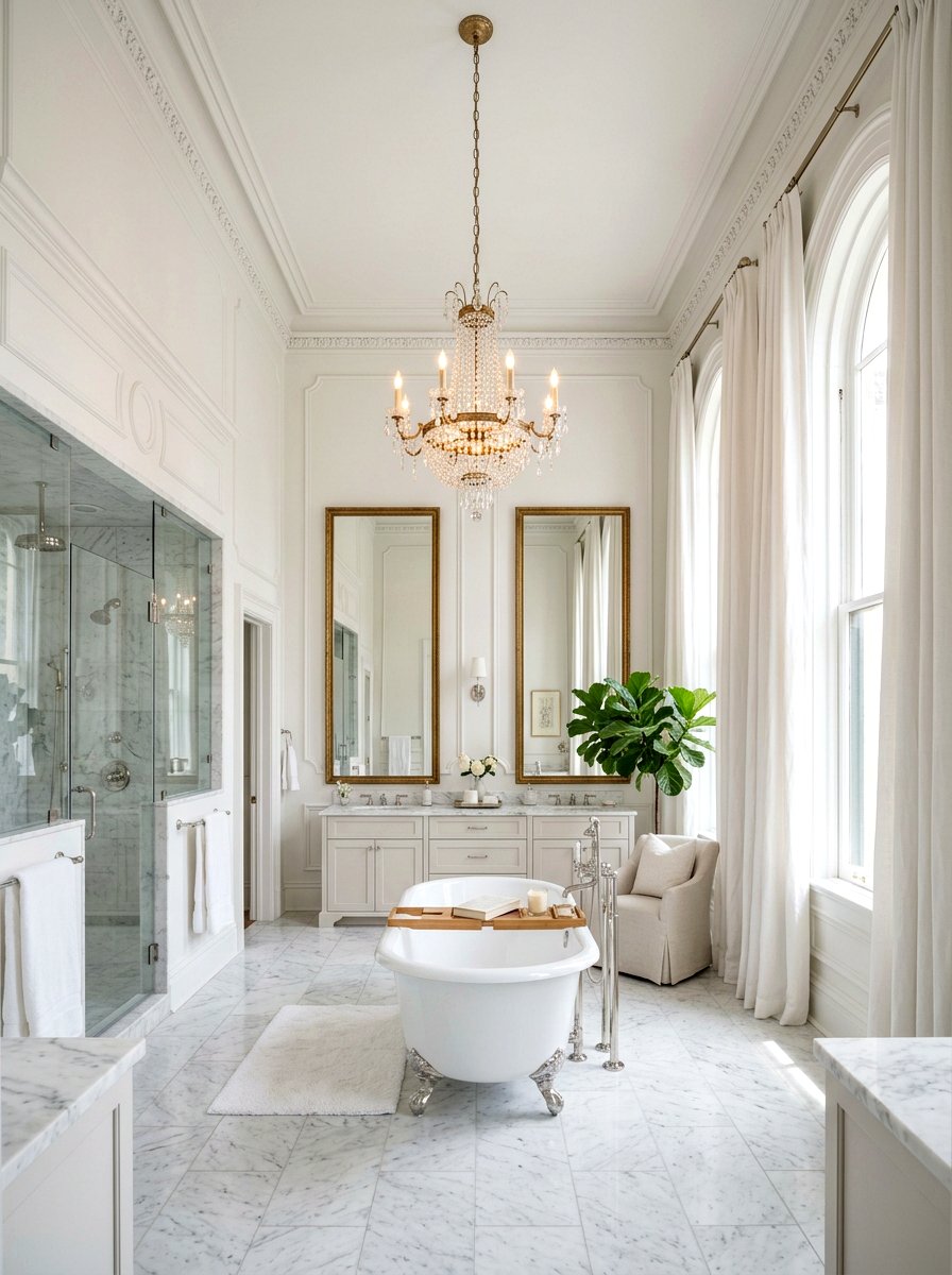 High ceiling bathroom - 30 Nancy Meyers bathroom ideas