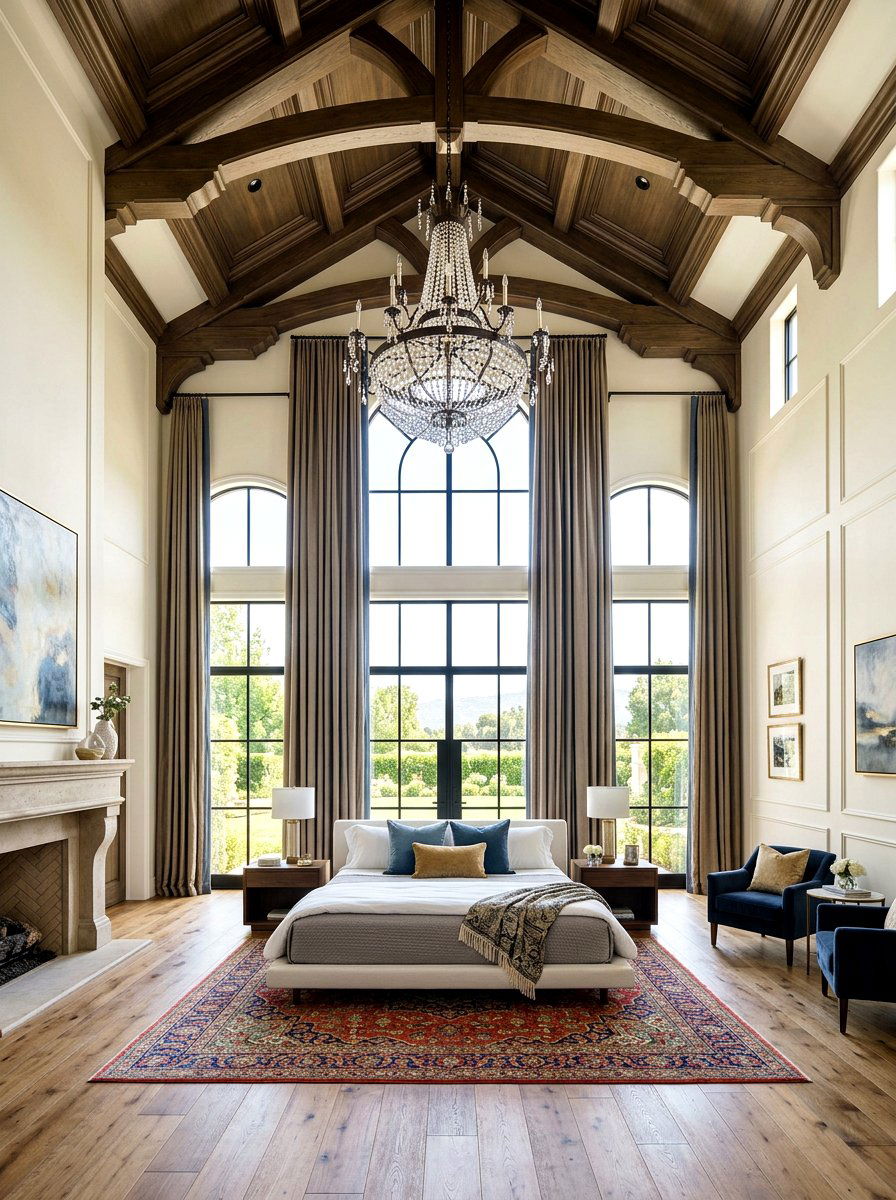 High ceiling bedroom - 30 Paris apartment bedroom ideas