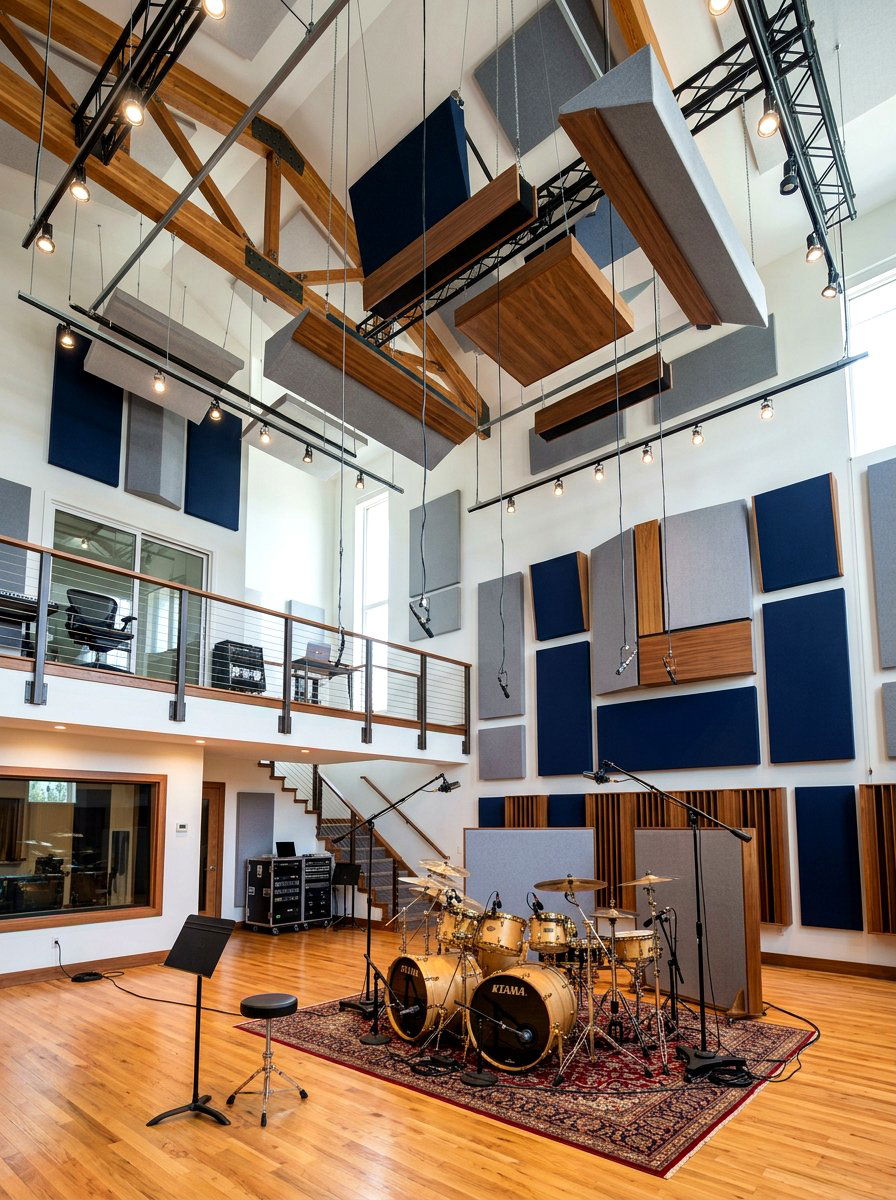 High ceiling drum room - 30 drum room ideas
