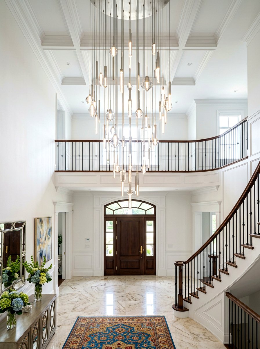 High ceiling entryway pendant - 30 dramatic pendant cluster ideas