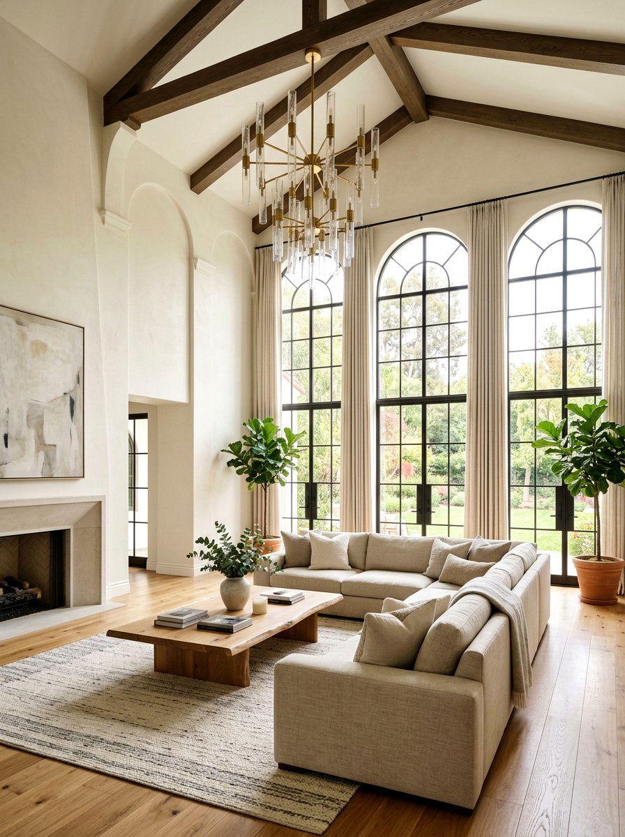 High ceiling living room - 30 restorative living room ideas