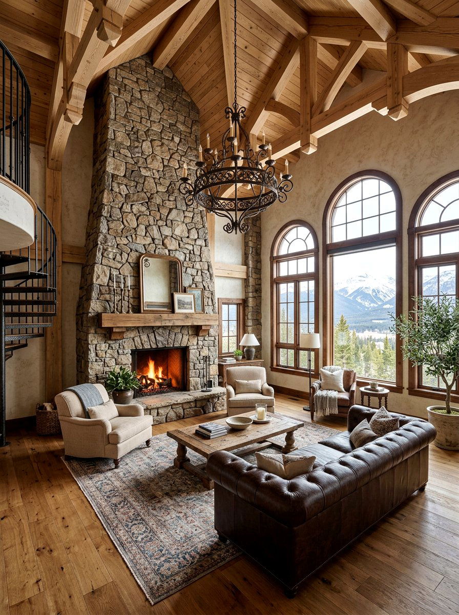 High ceiling living room - 30 Tuscan revival living room ideas