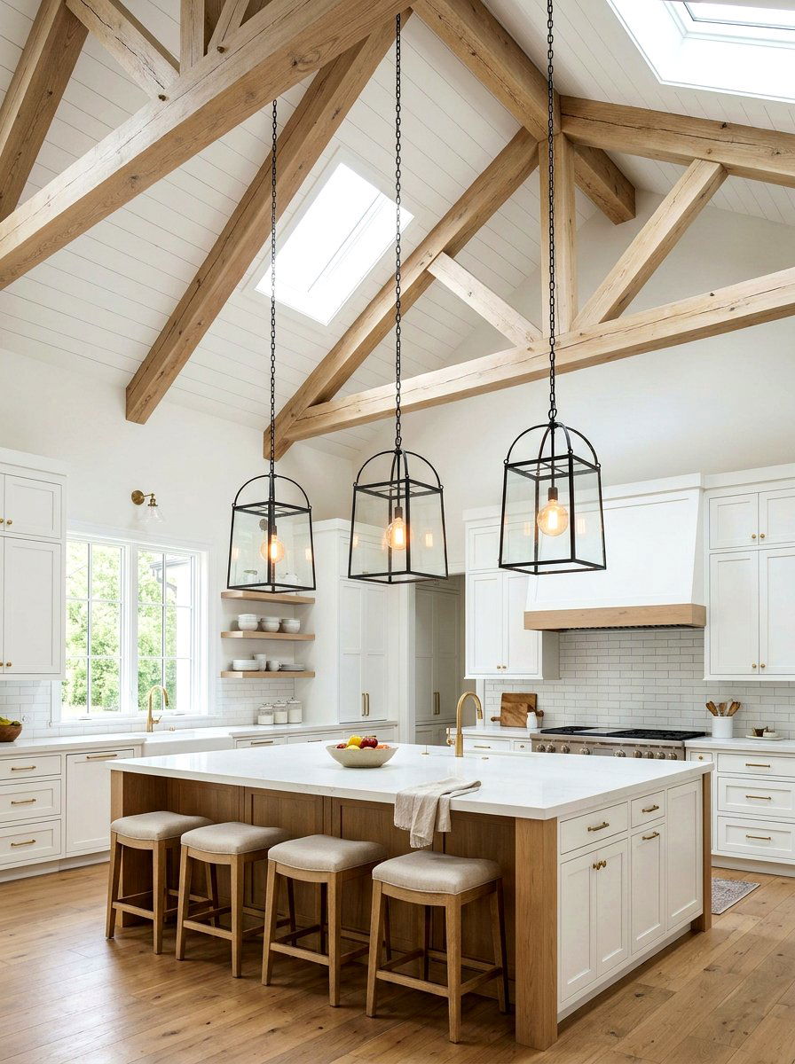 High ceiling pendant length - 30 island pendant spacing ideas