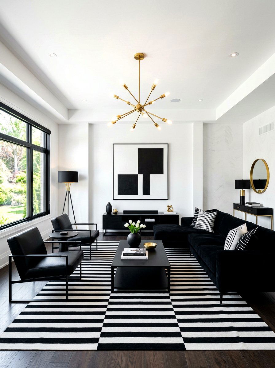 High contrast living room - 30 family friendly living room ideas