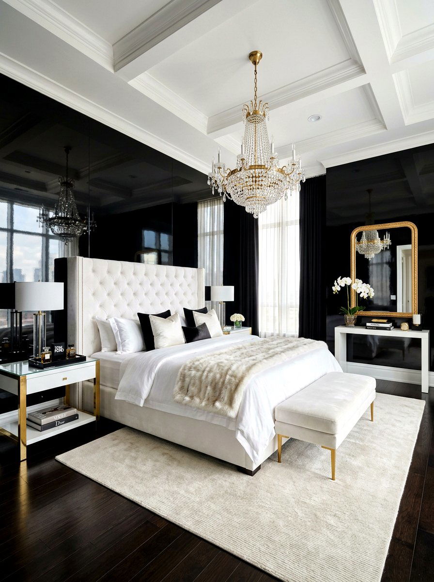 High gloss black bedroom walls - 30 black bedroom ideas