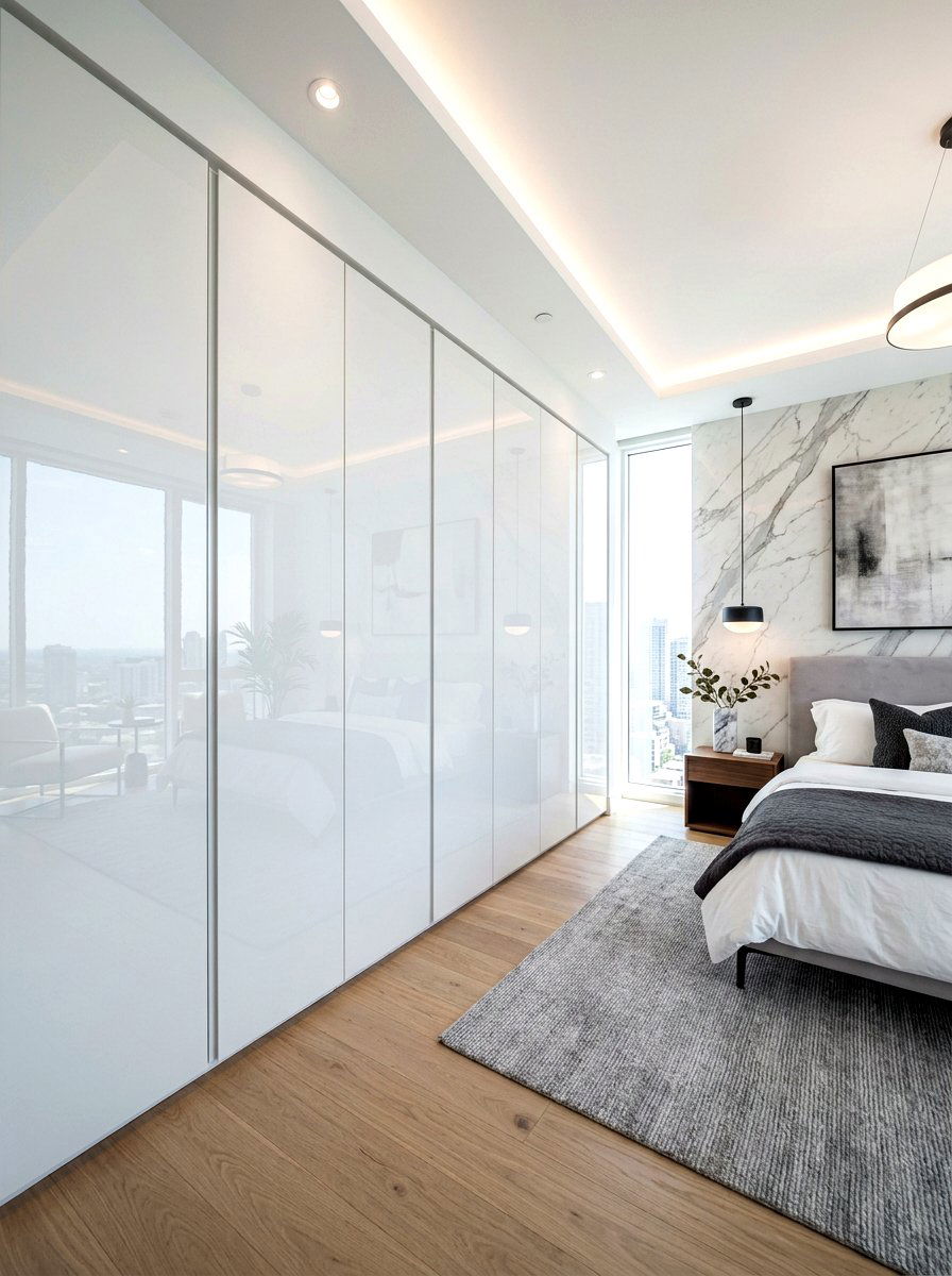High gloss closet doors - 30 bedroom closet door ideas