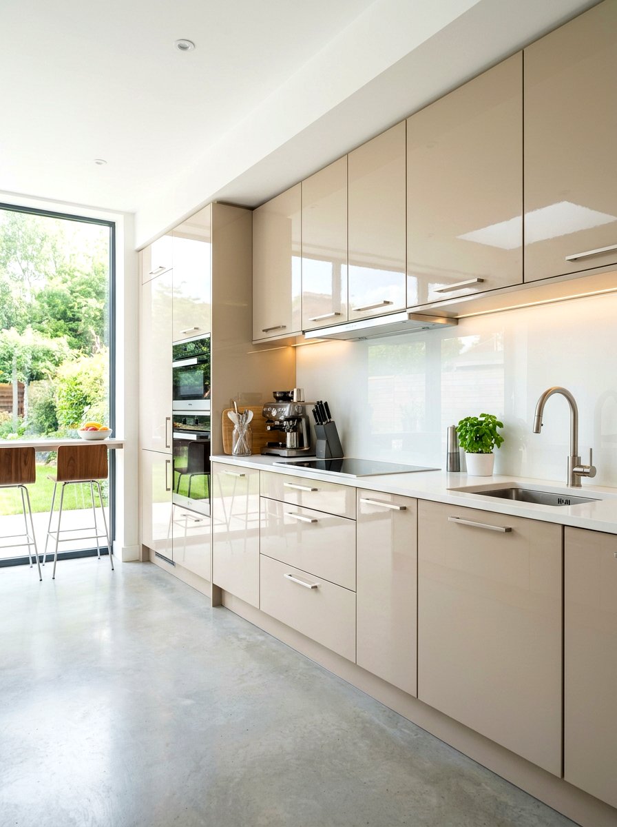 High gloss latte kitchen cabinets - 30 latte color kitchen ideas