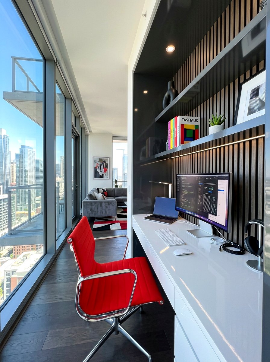 High gloss modern desk - 30 study nook ideas