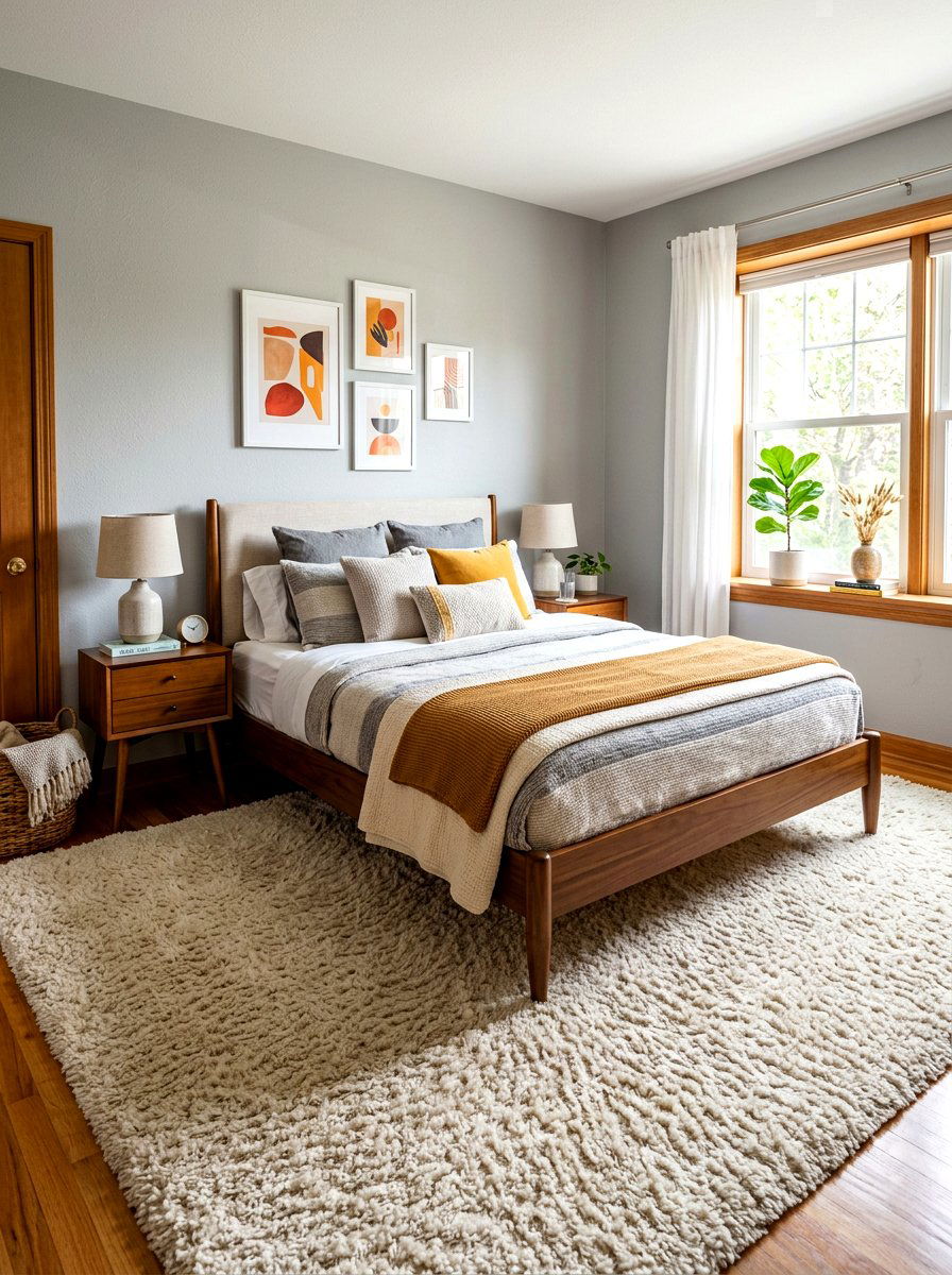 High pile rug - 30 tactile bedroom decor ideas