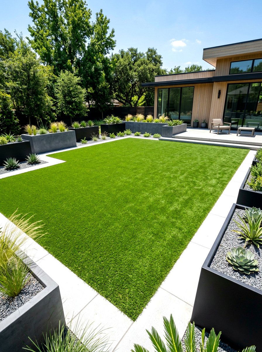 High quality artificial turf - 30 villa backyard ideas
