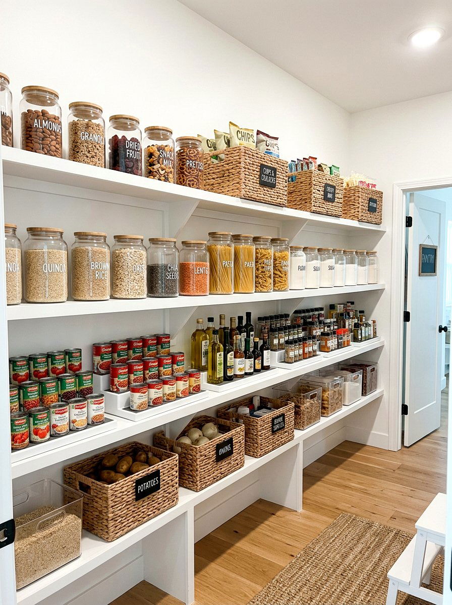 High shelf pantry organization - 30 friction maxxing home ideas