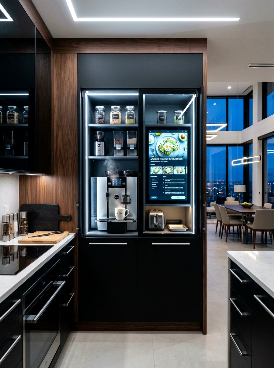 High tech automated breakfast cabinet - 30 breakfast station cabinet ideas