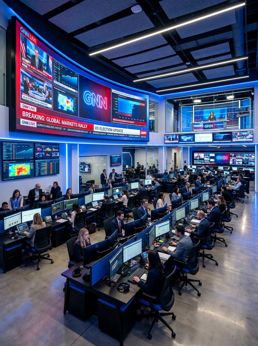 High tech digital newsroom - 30 editorial office ideas
