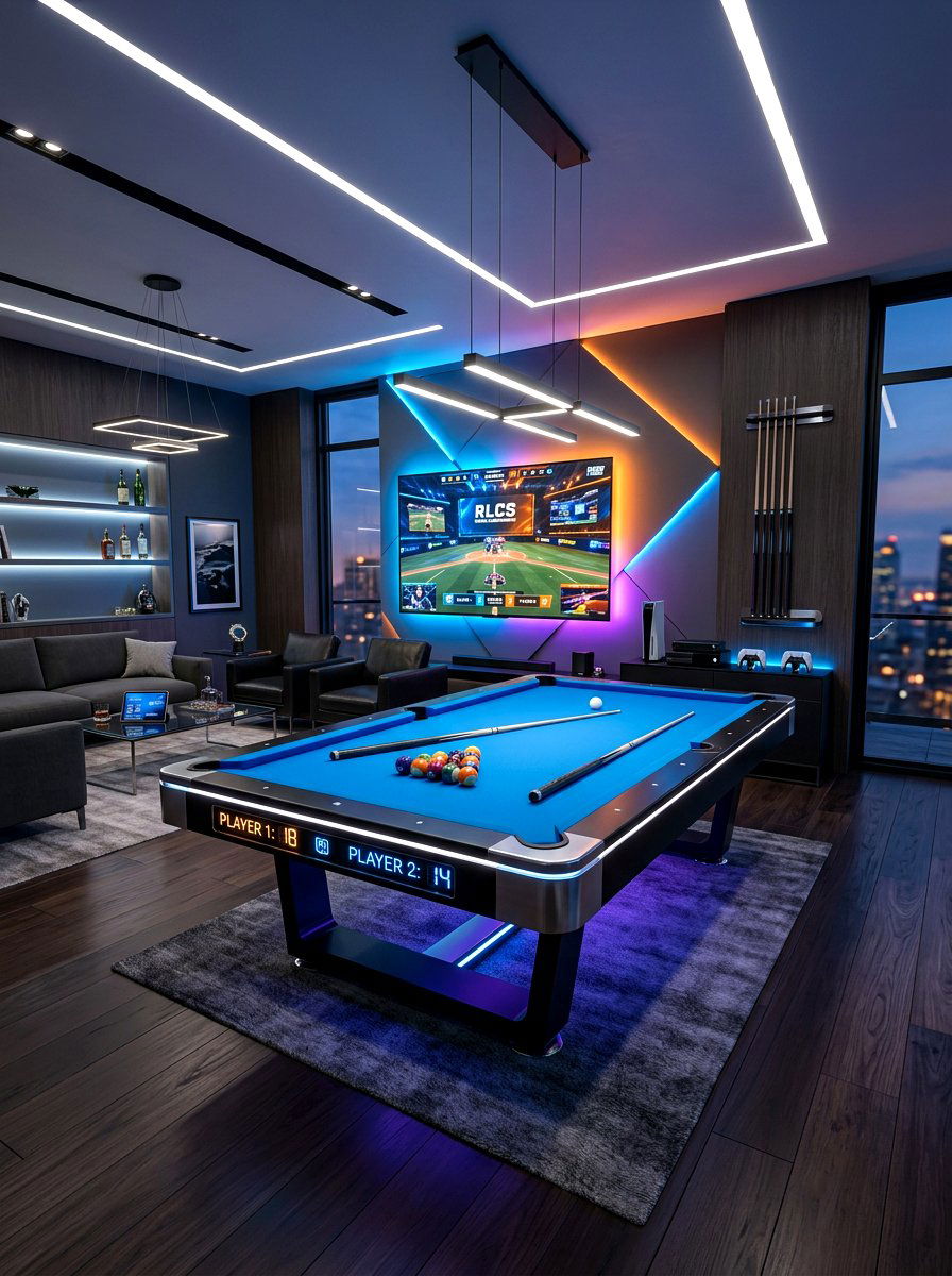 High tech pool room - 30 billiards room ideas
