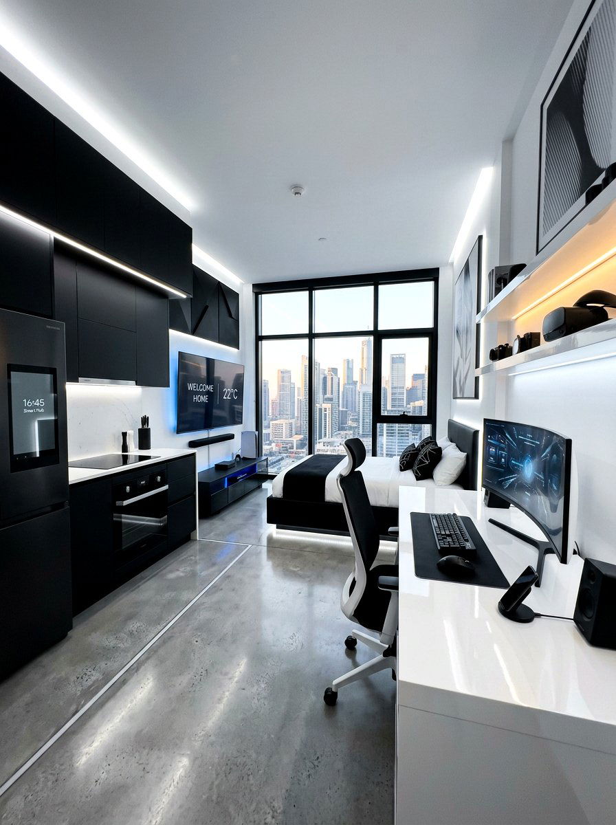 High tech studio apartment - 30 studio apartment vibe ideas