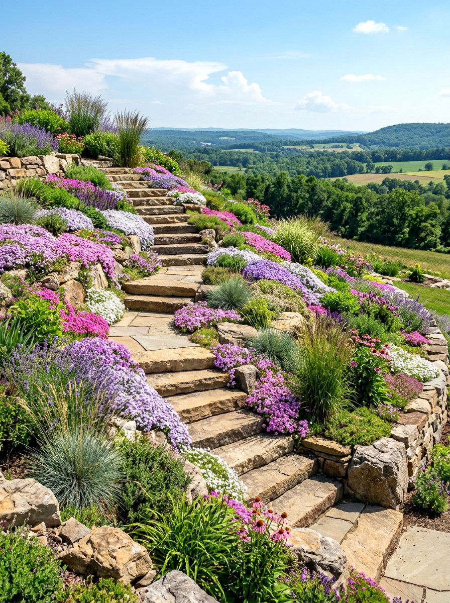 Hillside Garden - 30 native wildflower backyard ideas
