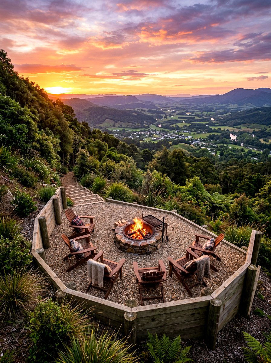 Hillside Gravel Fire Pit - 30 fire pit gravel area ideas