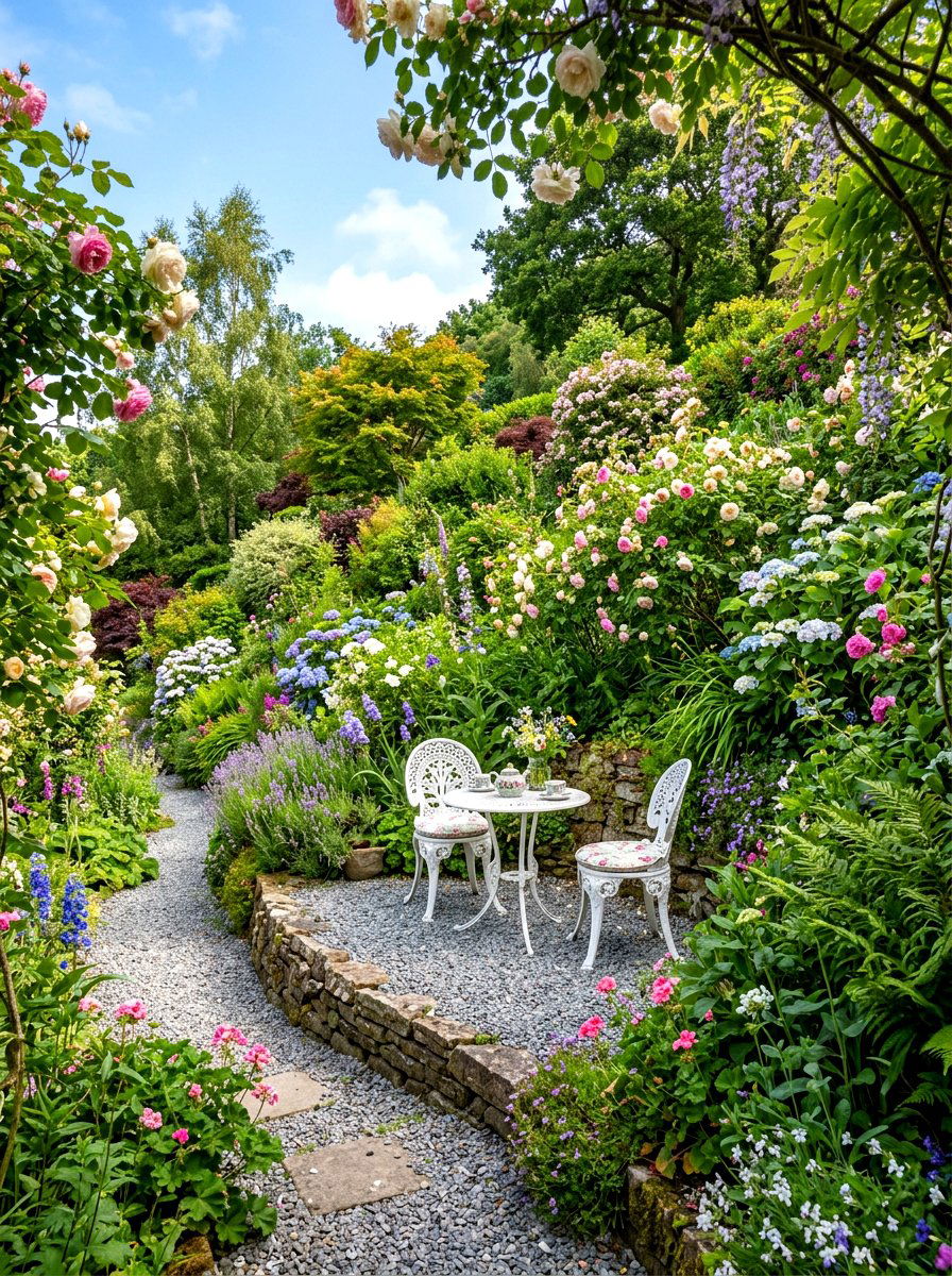 Hillside Seating Nook - 30 sloped yard landscaping ideas
