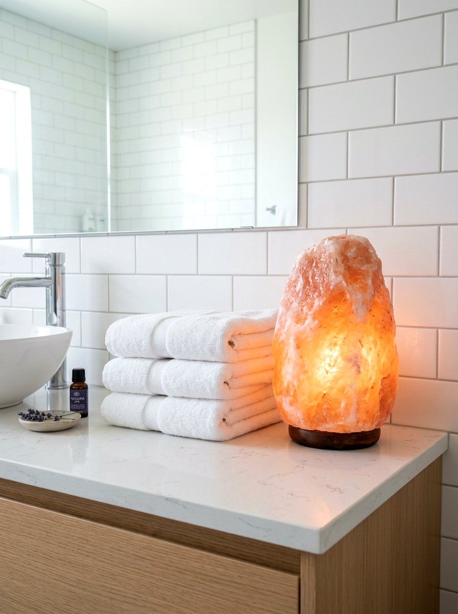 Himalayan Salt Lamp - 30 wellness bathroom ideas