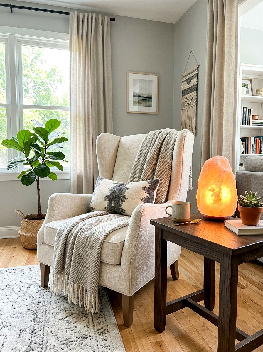 Himalayan Salt Lamp Living Room Corner - 30 salt lamp corner ideas