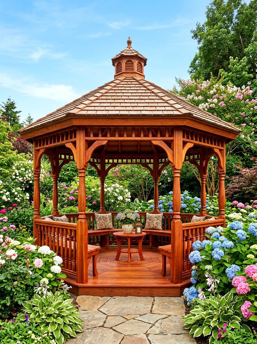 Hip Roof Gazebo - 30 wood patio cover ideas