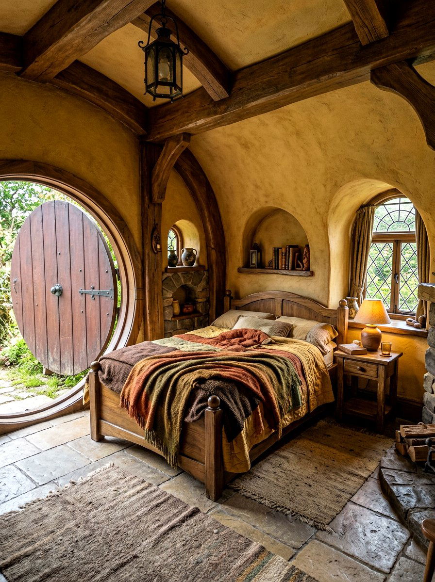 Hobbit Hole Style Bedroom - 30 storybook bedroom decor ideas