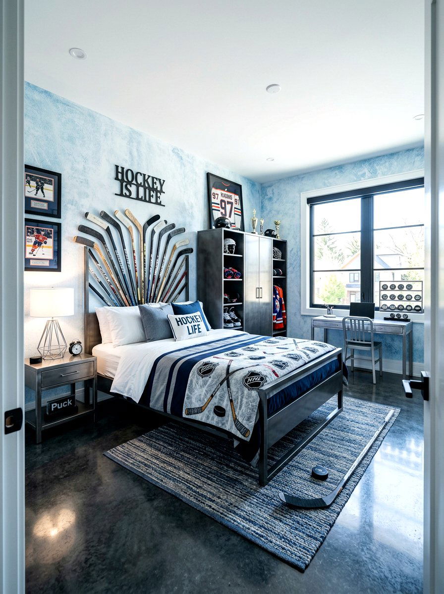 Hockey Bedroom - 30 sports bedroom ideas