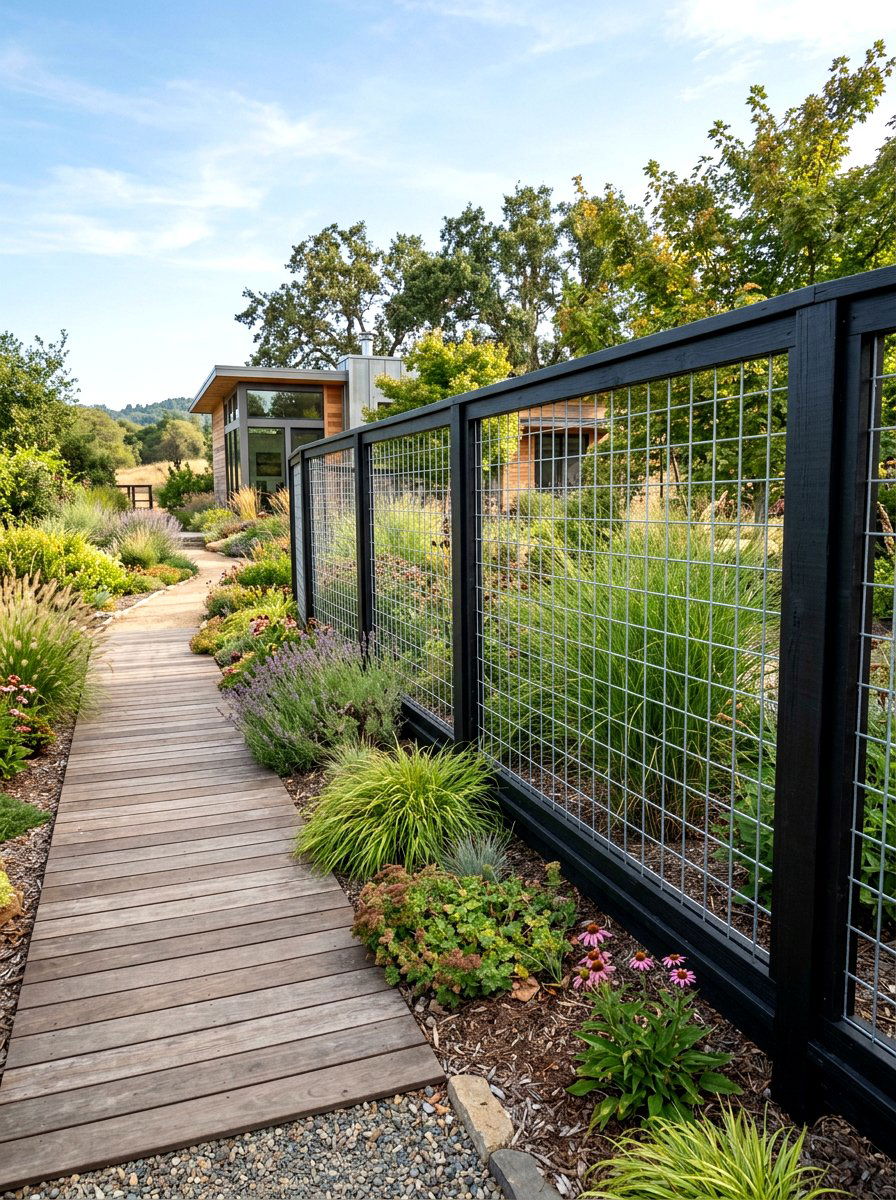 Hog Wire Fence - 30 front yard fence ideas