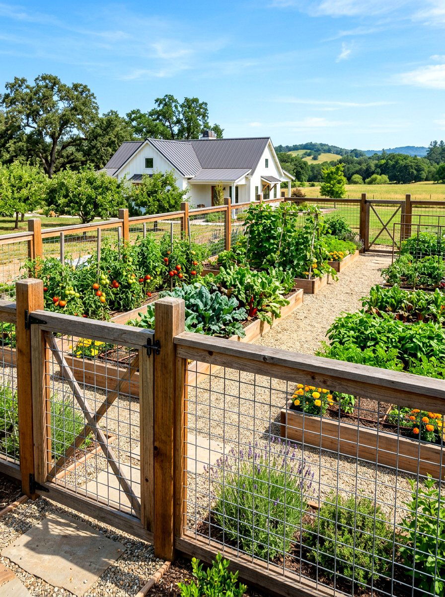 Hog Wire Garden Fence - 30 raised bed fence ideas
